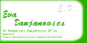 eva damjanovics business card